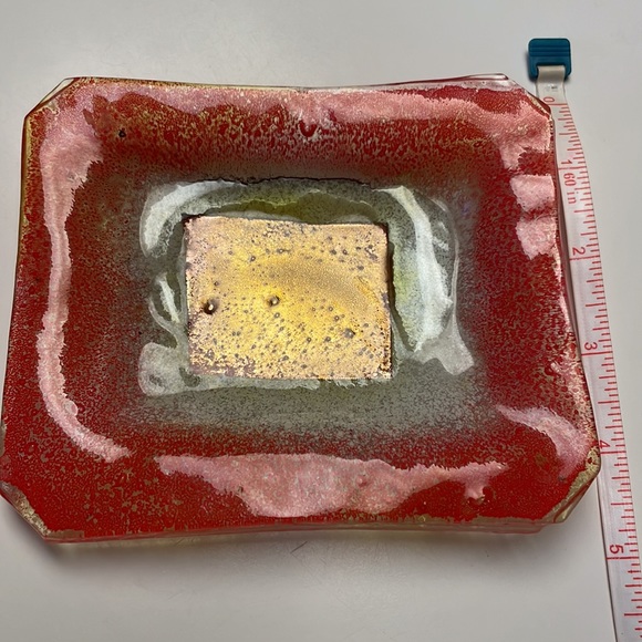 Vintage Italian Rectangle Glass Art Dish. - Picture 4 of 7